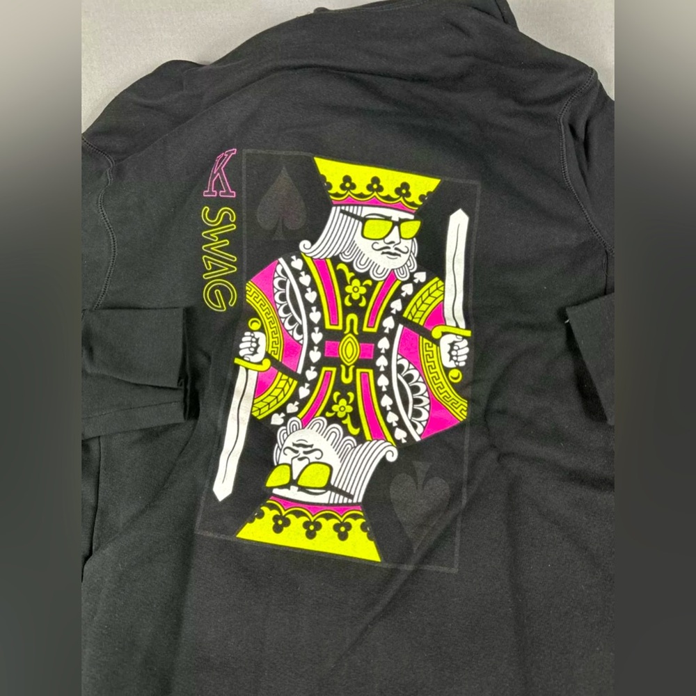 Swag Golf Hoodie Pullover King of Spades Graphic Print Medium Black